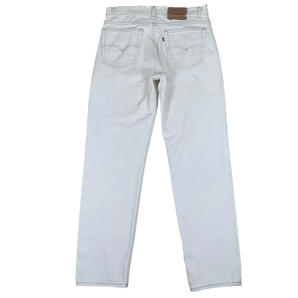 Vintage Levi's 506 Jeans Mens 34x32 White Made in USA Straight Leg